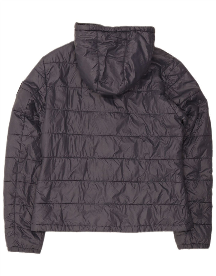 Jaqueta feminina acolchoada com capuz Replay UK 14 grande azul marinho