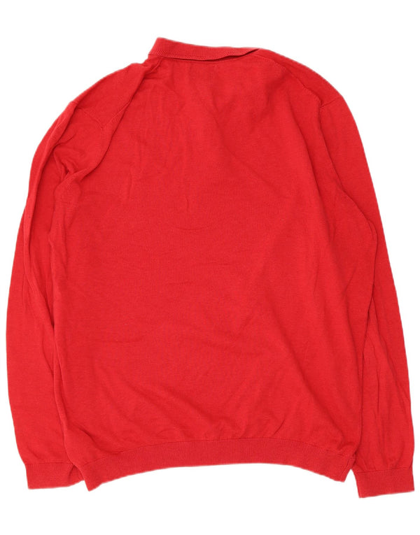 Suéter masculino Massimo Dutti com gola polo XL algodão vermelho