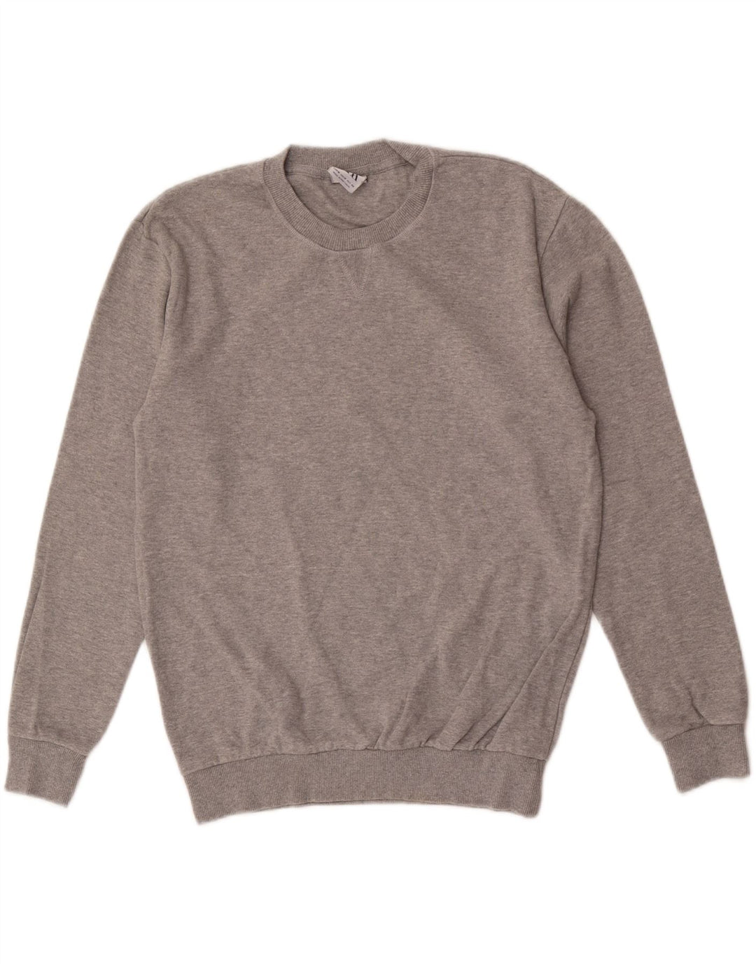 Zara Suéter masculino com gola redonda cinza médio manchado