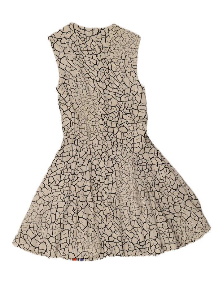 Vestido feminino Iceberg com estampa abstrata sem mangas evasê IT 42 médio branco