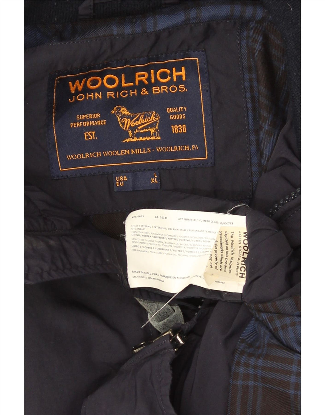 Jaqueta bomber masculina Woolrich UK 40 grande poliamida azul marinho