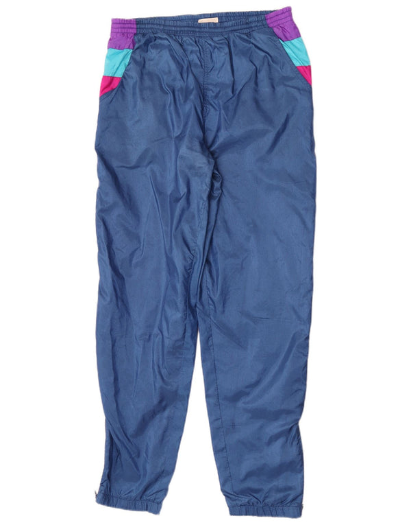 Calça de treino masculina vintage joggers pequeno azul colorblock nylon
