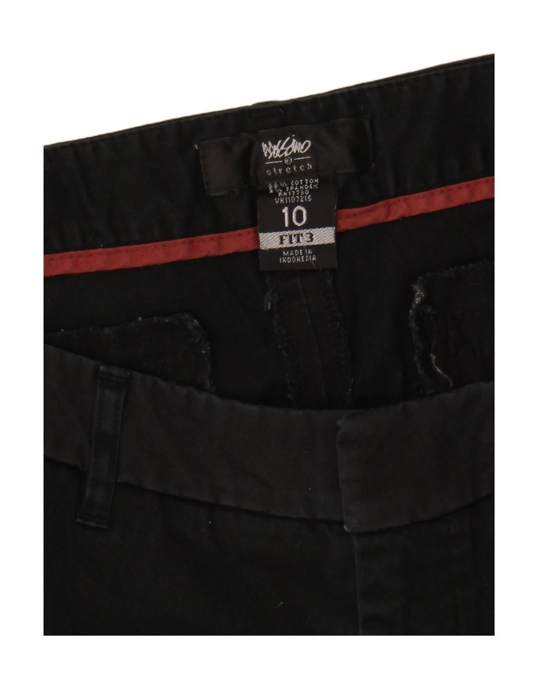 Calça capri feminina MOSSIMO stretch reta US 10 grande W32 L23 preta
