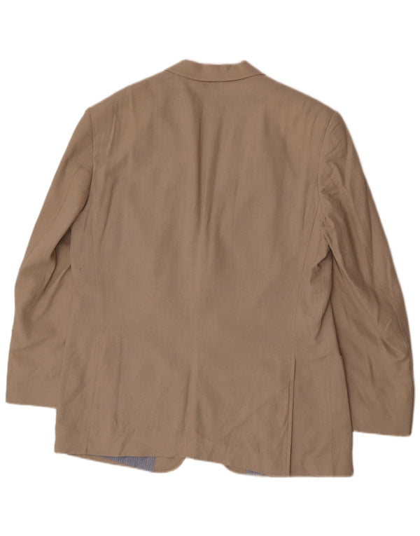 Jaqueta blazer masculina de 2 botões Marks & Spencer Reino Unido 42 linho bege grande