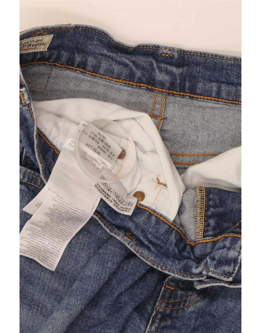 Levi's Masculino 502 Tapered Jeans W32 L34 Azul Algodão