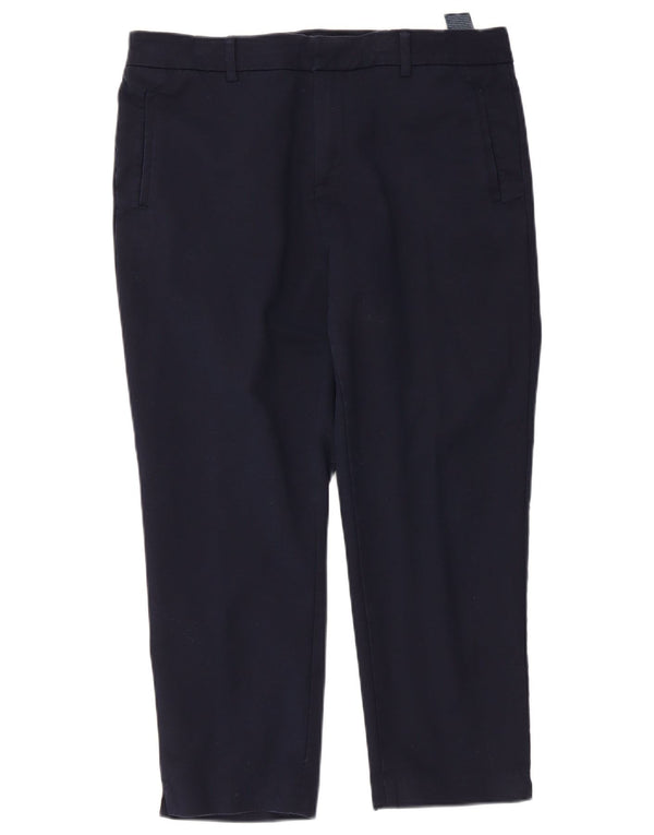 Calças cropped femininas Tommy Hilfiger EUA 14 XL W34 L24 algodão azul marinho