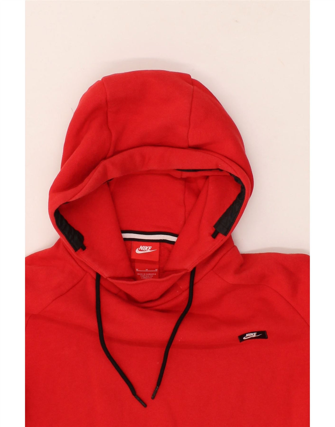 NIKE Mens Hoodie Jumper Médio Algodão Vermelho