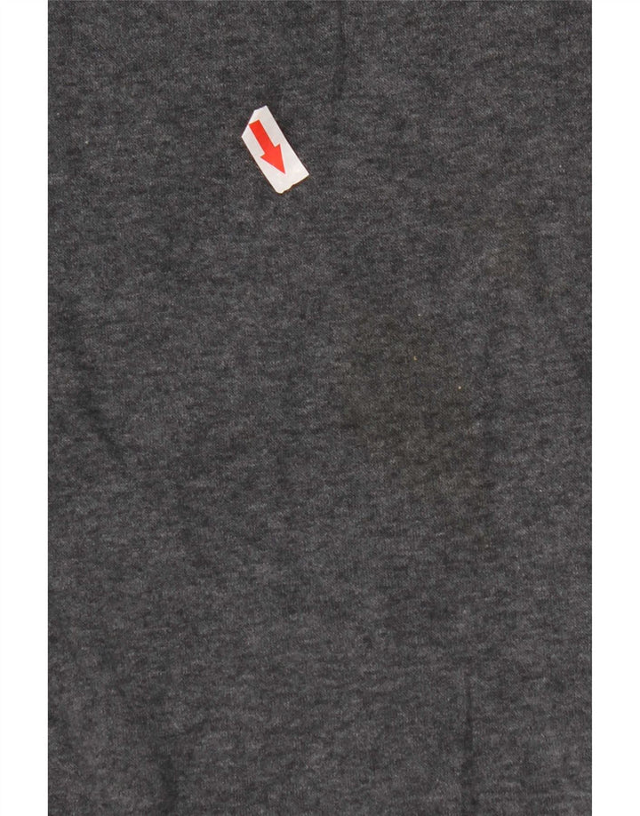 Adidas masculino zip moletom com capuz grande algodão cinza