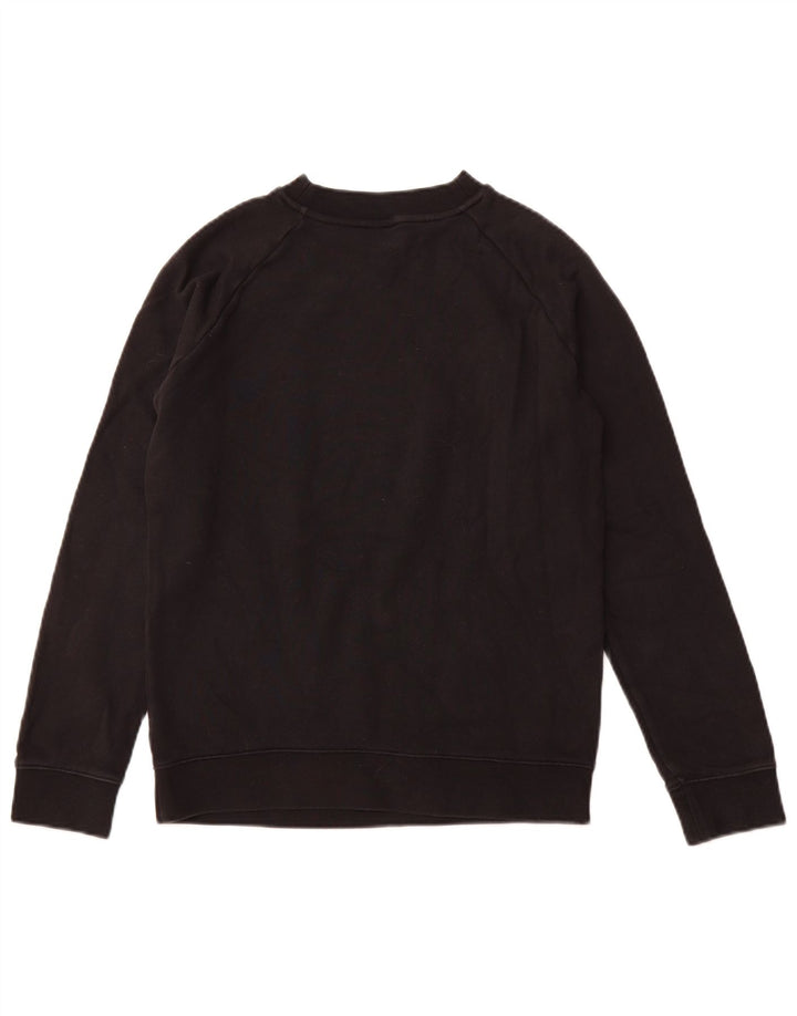 ADIDAS Womens Graphic Sweatshirt Jumper UK 10 Pequeno Algodão Preto