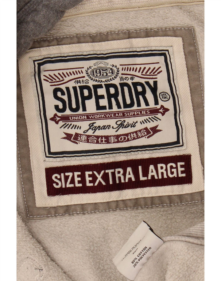 Suéter masculino SUPERDRY com capuz e zíper gráfico XL cinza algodão