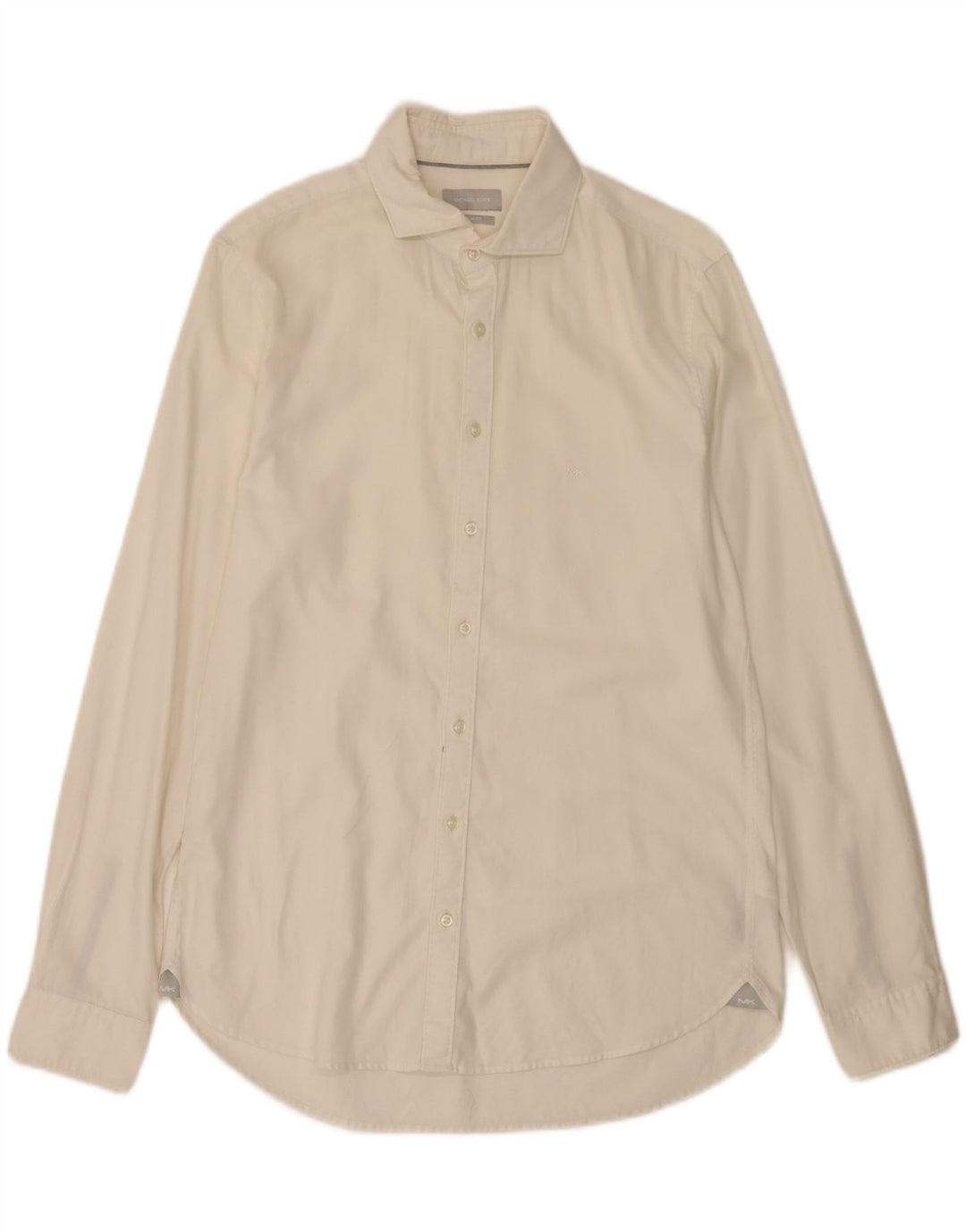 Camisa masculina Michael Kors Slim Fit tamanho 39 15 algodão branco médio