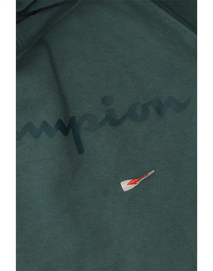 Jumper com capuz gráfico masculino Champion médio azul colorblock algodão