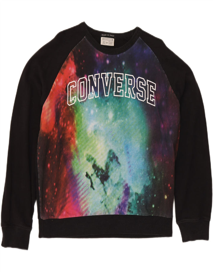 CONVERSE moletom gráfico masculino jumper XL preto tie dye algodão