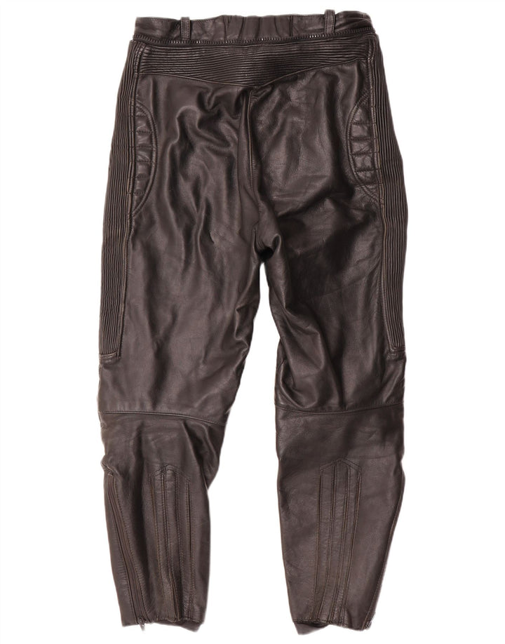 Calça feminina VINTAGE Moto Racer IT 44 médio W30 L27 couro preto