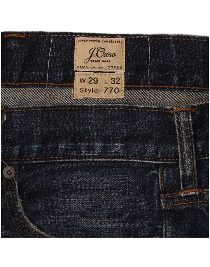J. Crew Masculino 770 Straight Jeans W29 L32 Azul Marinho Algodão