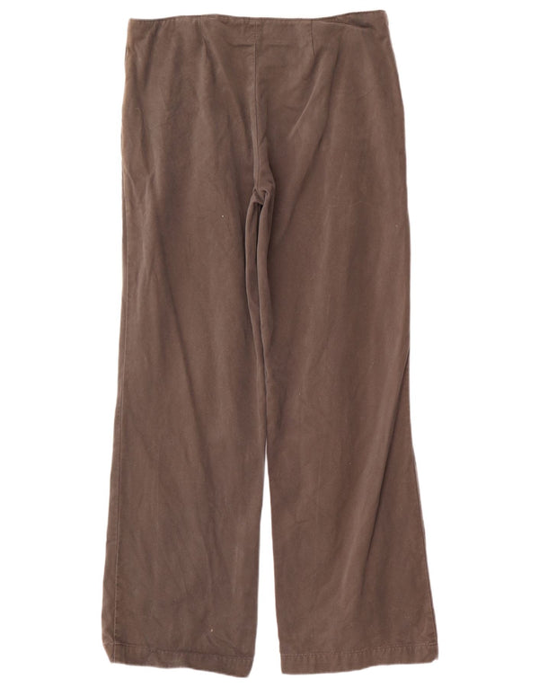 Calça casual feminina Toast com pernas largas Reino Unido 14 grande W34 L32 algodão marrom