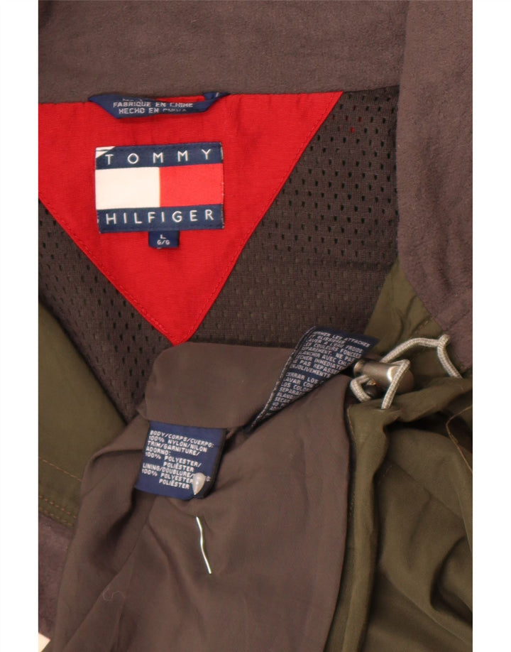 Jaqueta utilitária masculina Tommy Hilfiger Reino Unido 40 grande cáqui colorblock poliéster