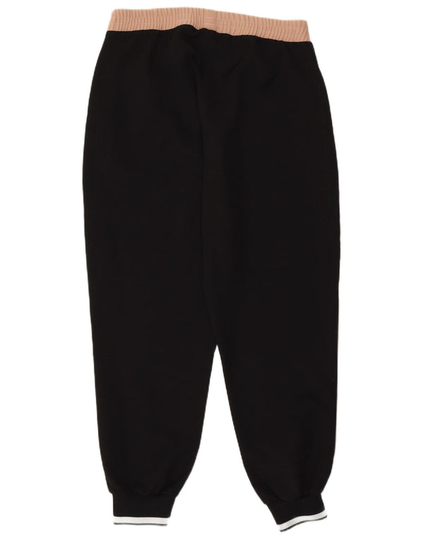 Calça de treino feminina Zara Joggers UK 14 grande bloco colorido preto