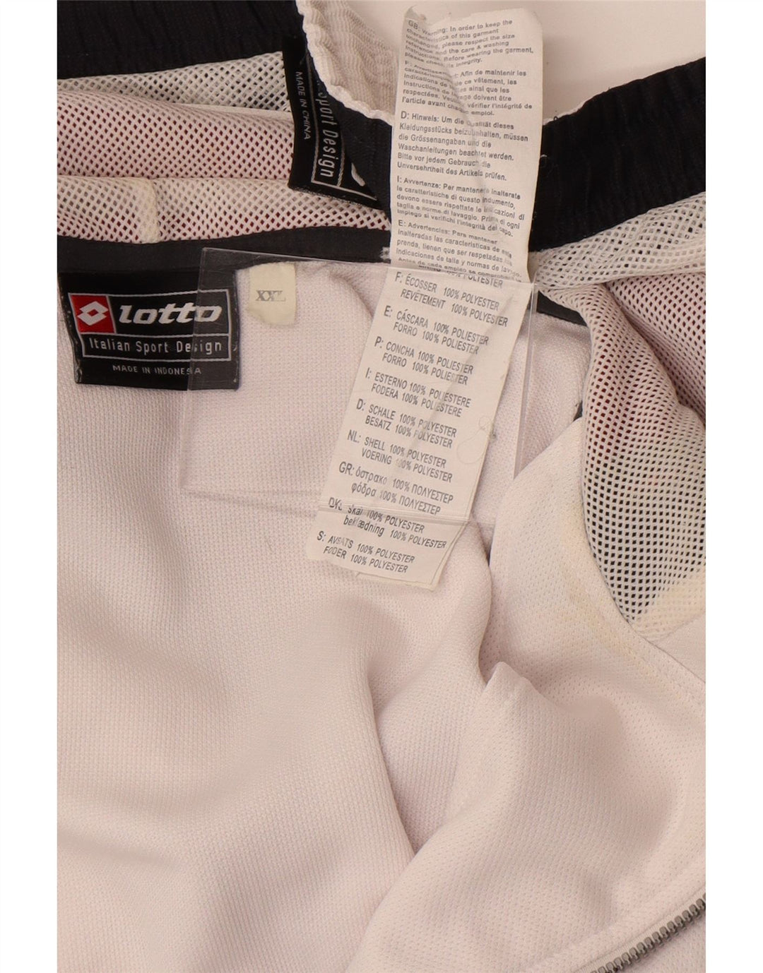 Lotto masculino gráfico completo agasalho 2XL branco colorblock poliéster