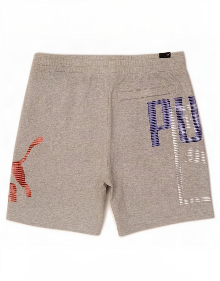 Shorts esportivos gráficos masculinos Puma cinza médio
