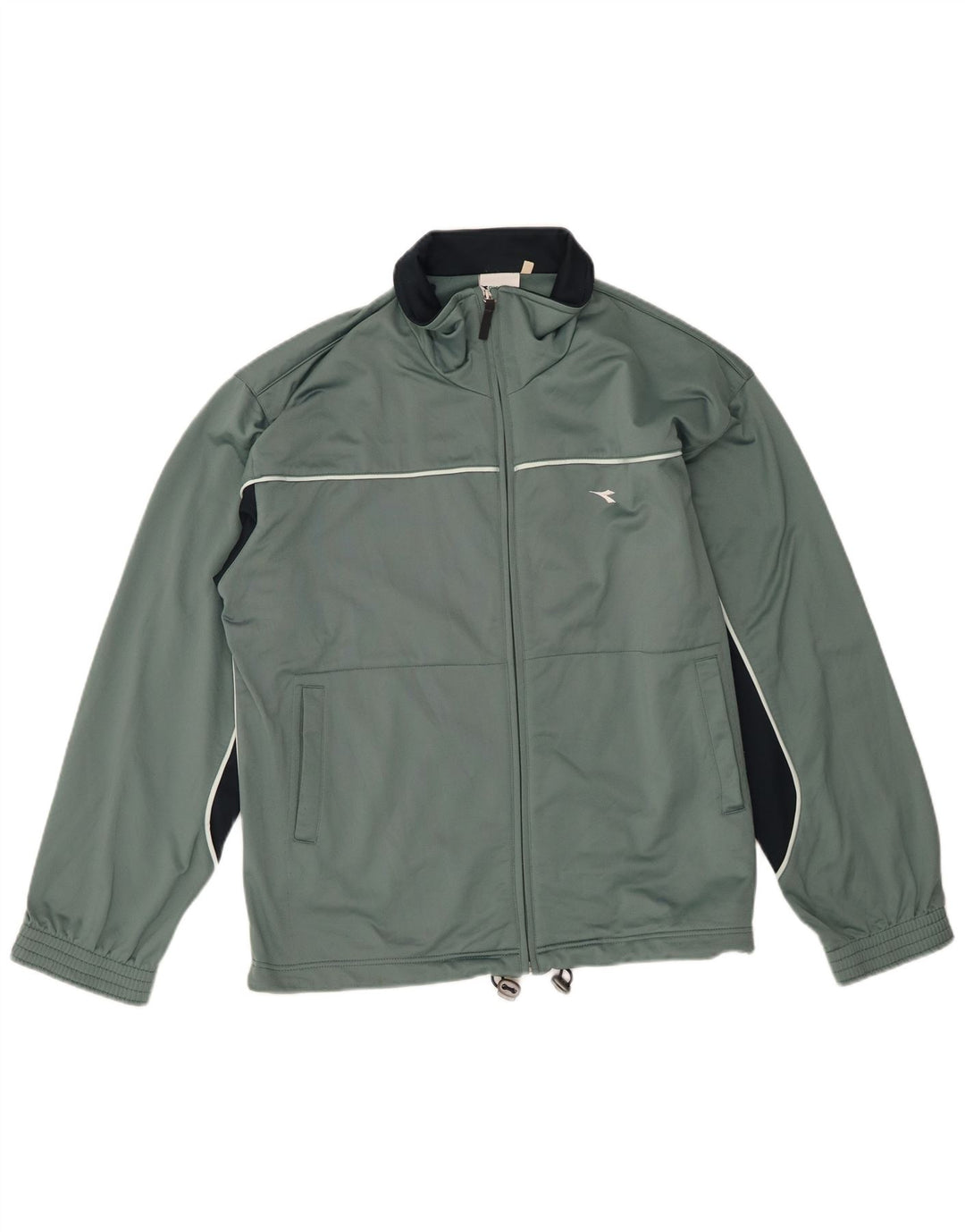 Diadora Mens Tracksuit Top Jacket IT 48 Medium Green Colourblock Poliéster