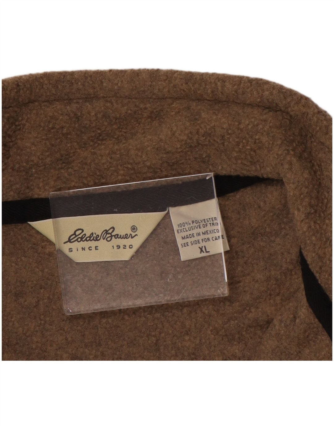 EDDIE BAUER Suéter masculino de lã com zíper e gola XL marrom poliéster