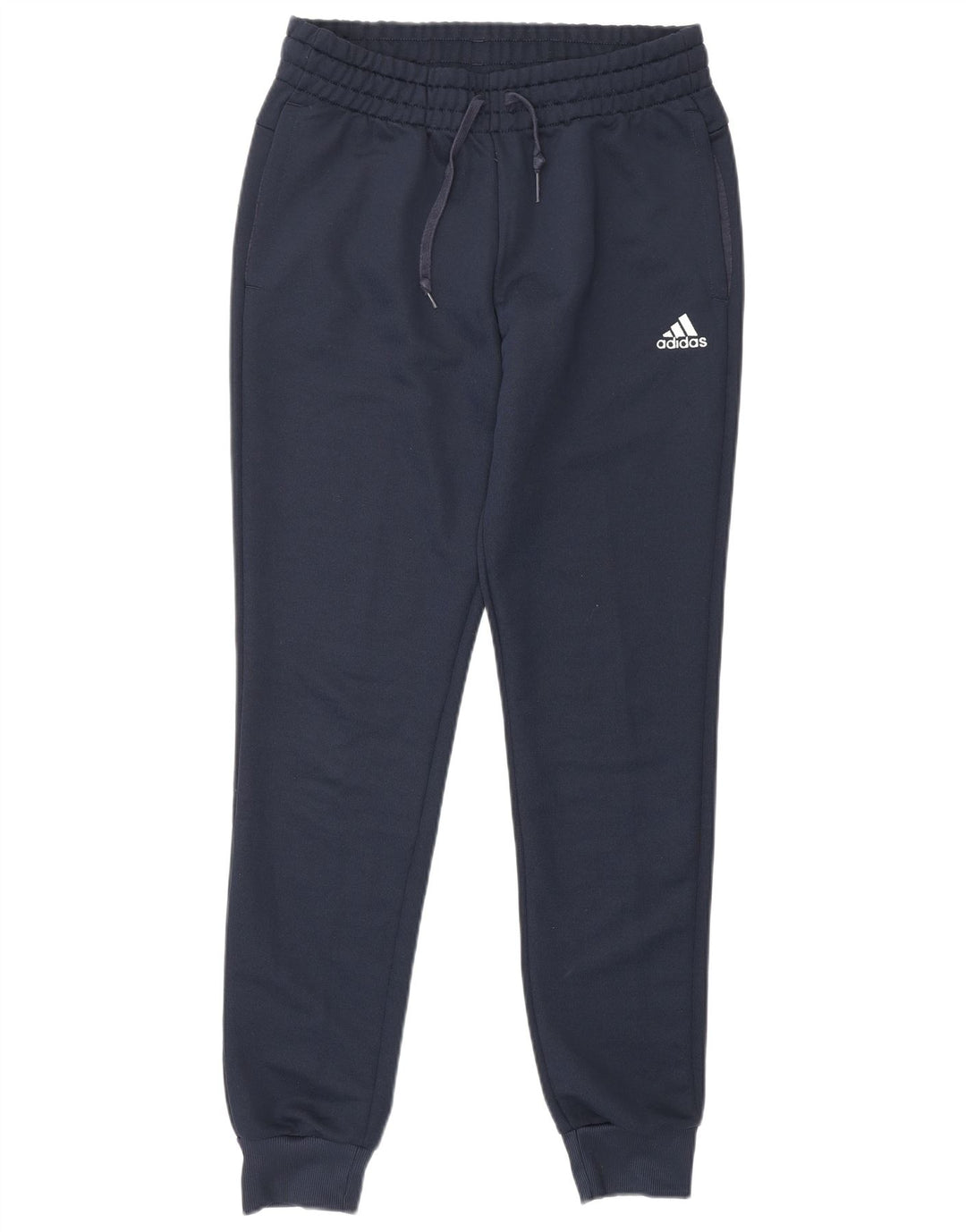 Calça de treino feminina Adidas Joggers UK 8/10 pequeno azul marinho poliéster