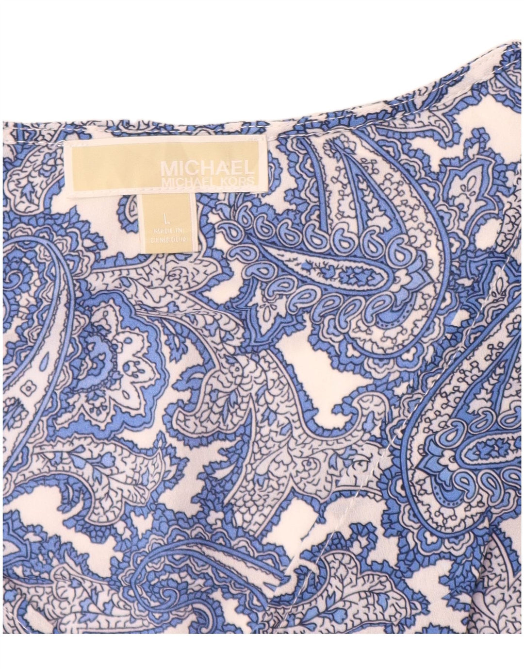 Blusa feminina sem mangas MICHAEL KORS Reino Unido 16 grande azul paisley