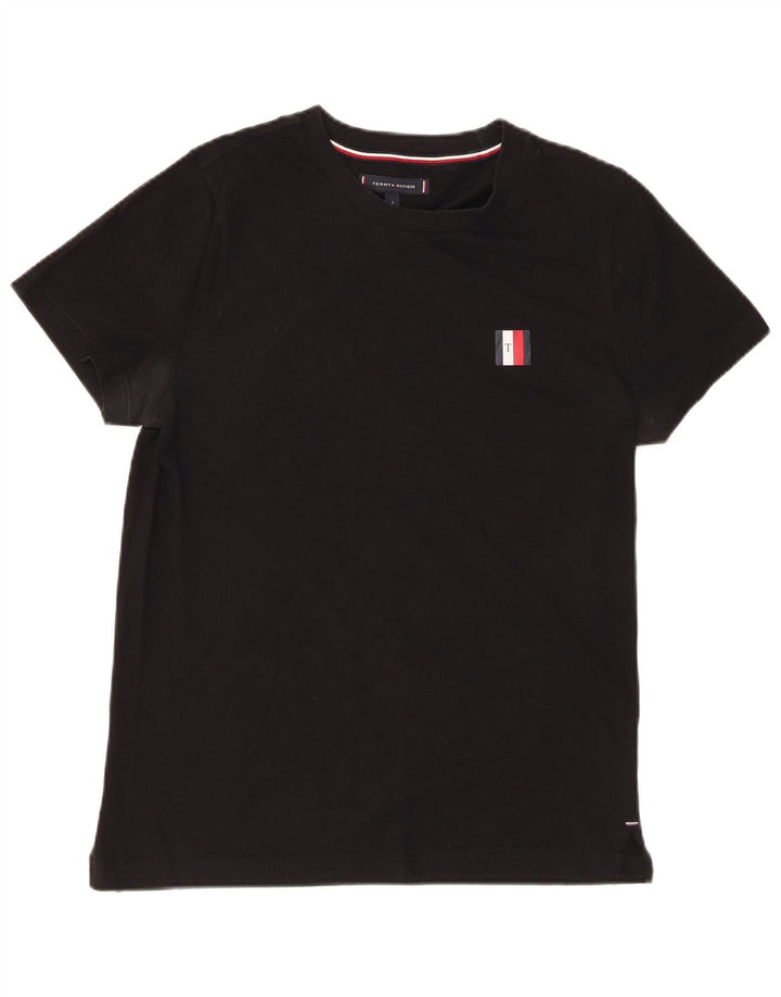 TOMMY HILFIGER Camiseta masculina top pequeno algodão preto