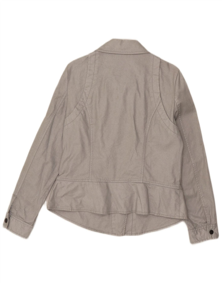 Jaqueta bomber feminina Dkny UK 12 algodão cinza médio