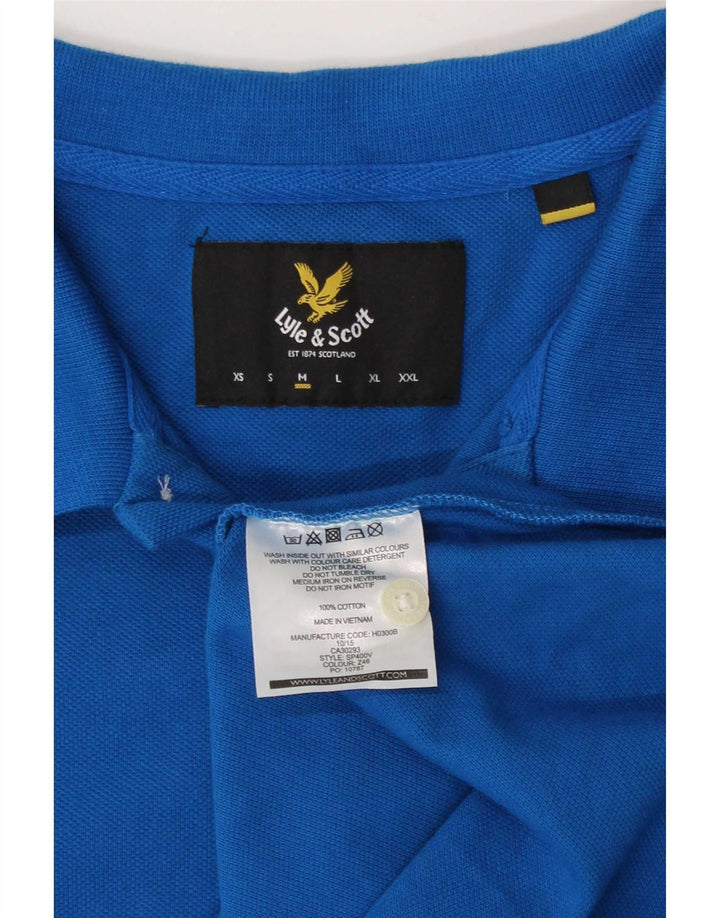 Camisa polo masculina Lyle & Scott de algodão azul médio