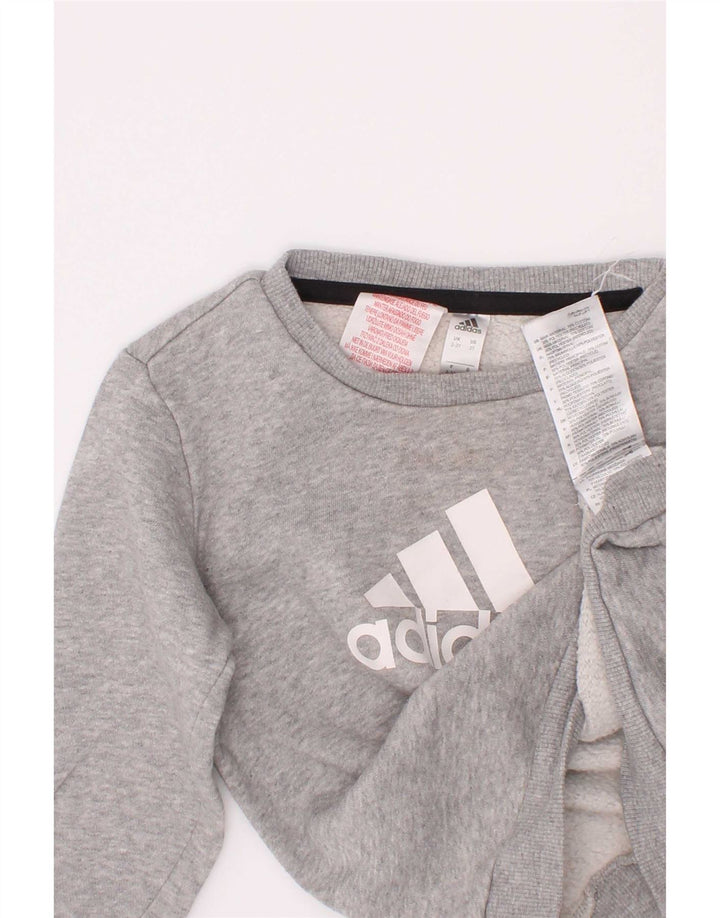 Suéter gráfico Adidas Boys 2-3 anos algodão cinza