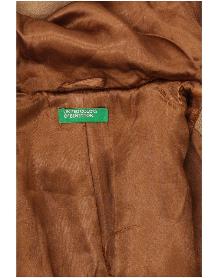 Casaco duffle feminino com capuz Benetton UK 10 pequeno bege