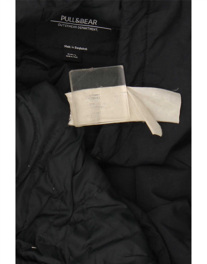 Jaqueta Anorak masculina com capuz Pull & Bear Reino Unido 40 grande poliéster azul marinho