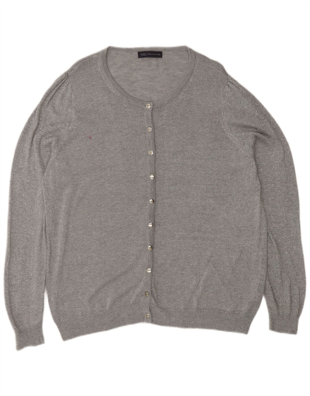 Suéter cardigã feminino Marks & Spencer UK 20 2XL cinza poliamida