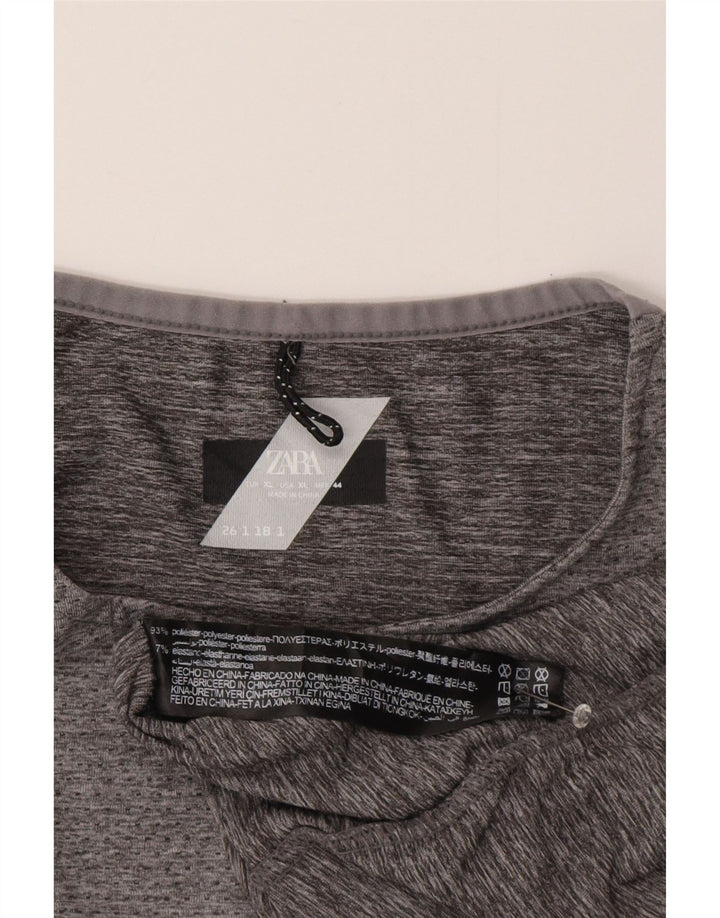 Zara Mens Top Manga Longa XL Cinza Poliéster