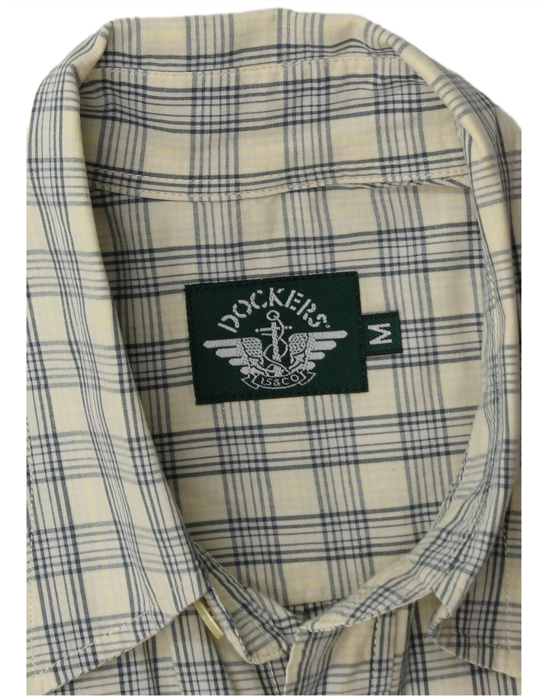 Camisa masculina de manga curta Dockers xadrez amarelo médio