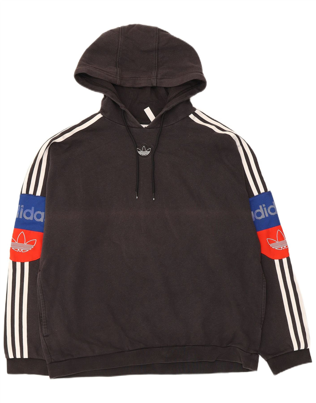 Adidas masculino gráfico moletom com capuz médio algodão preto