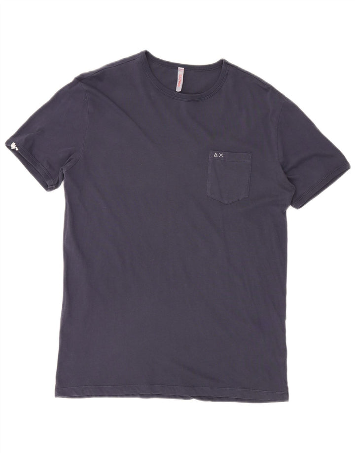Camiseta masculina SUN68 Top médio algodão azul marinho