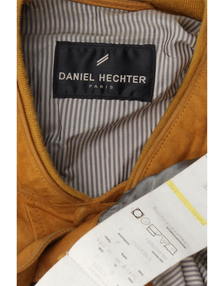 Jaqueta bomber masculina de camurça Daniel Hechter IT 54 2XL couro amarelo