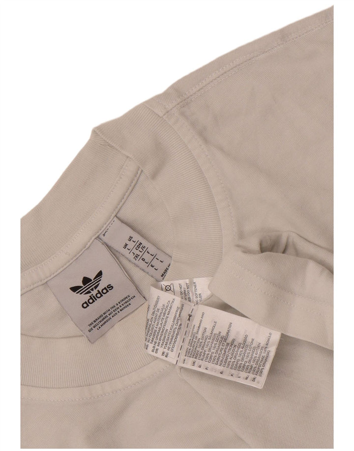 Adidas Mens Camiseta Top Grande Algodão Branco