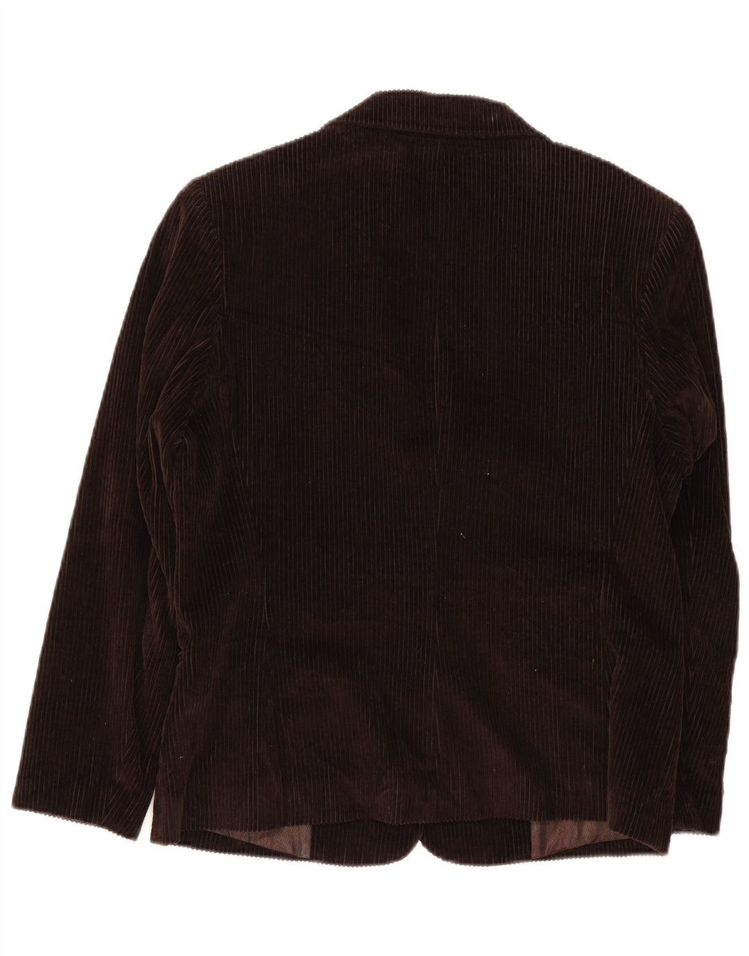Sisley Jaqueta blazer feminina de veludo cotelê com 2 botões Reino Unido 16 grande algodão marrom