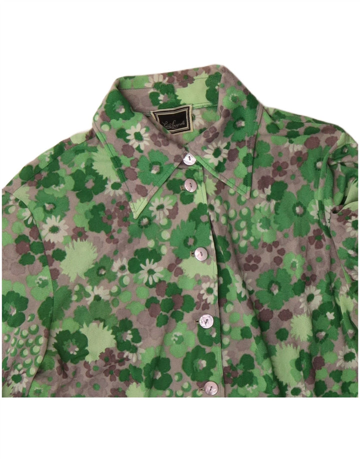 Camisa feminina LUISA SPAGNOLI UK 12 verde médio floral
