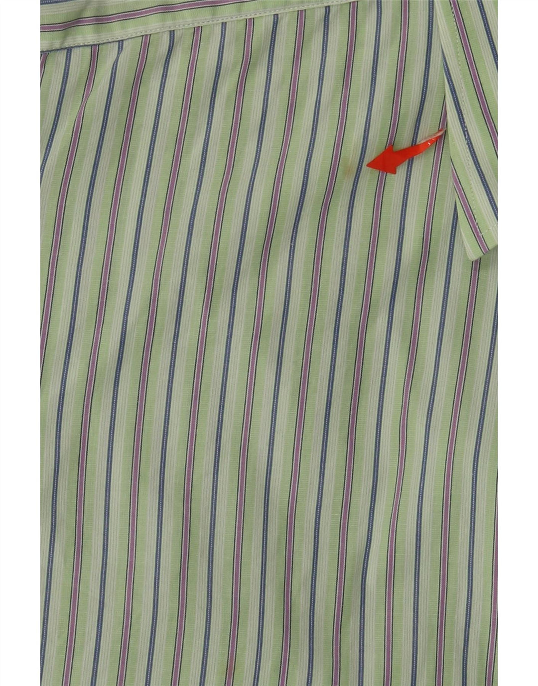 Camisa formal masculina Paul Smith tamanho 45 17 1/2 XL algodão listrado verde