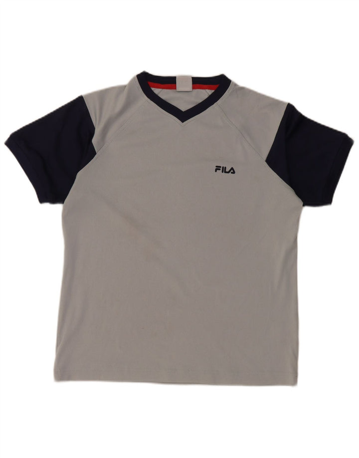 Camiseta gráfica FILA Boys Top 11-12 Anos Cinza Médio Colourblock