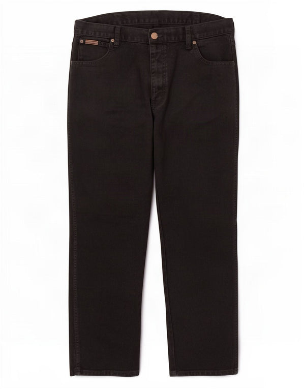 Wrangler Masculino Texas Straight Jeans W38 L32 Algodão Preto