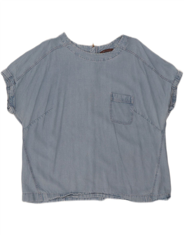 Blusa jeans feminina MARKS & SPENCER UK 20 2XL azul Lyocell