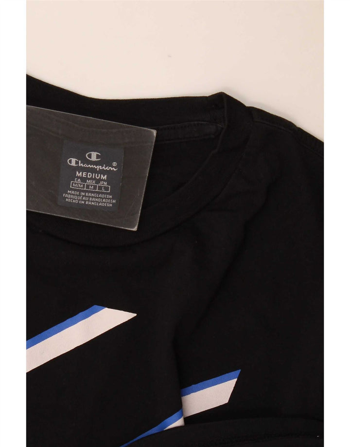 Camiseta masculina gráfica Champion Top médio preto