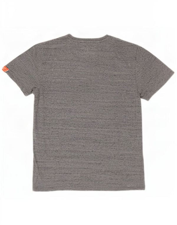 Camiseta masculina Superdry Top pequeno algodão manchado cinza