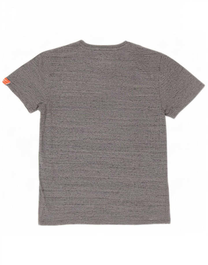 Camiseta masculina Superdry Top pequeno algodão manchado cinza
